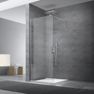 Swiss Aqua Technologies Paroi de douche à l'italienne 87x200 cm Walk-in, anti-calcaire, verre transparent (WI90-SET)