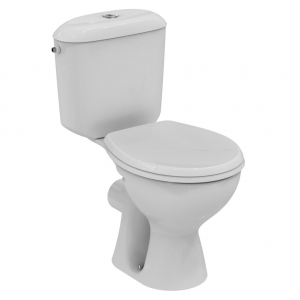 Porcher Pack WC à poser avec bride Noé SH Alimentation latérale, blanc brillant (P948001)