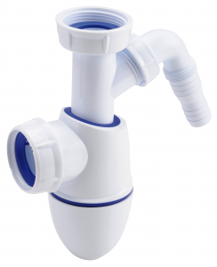 Nicoll Easyphon Siphon avec joint comprimé pour évier, avec raccord pour lave-vaisselle (0224408)